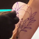 Skin preparation before applying tattoo stencil