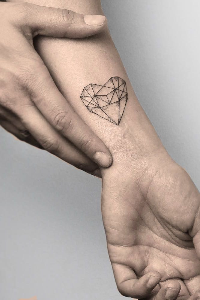 Geometric shapes wrist tattoo offering a modern and sophisticated look