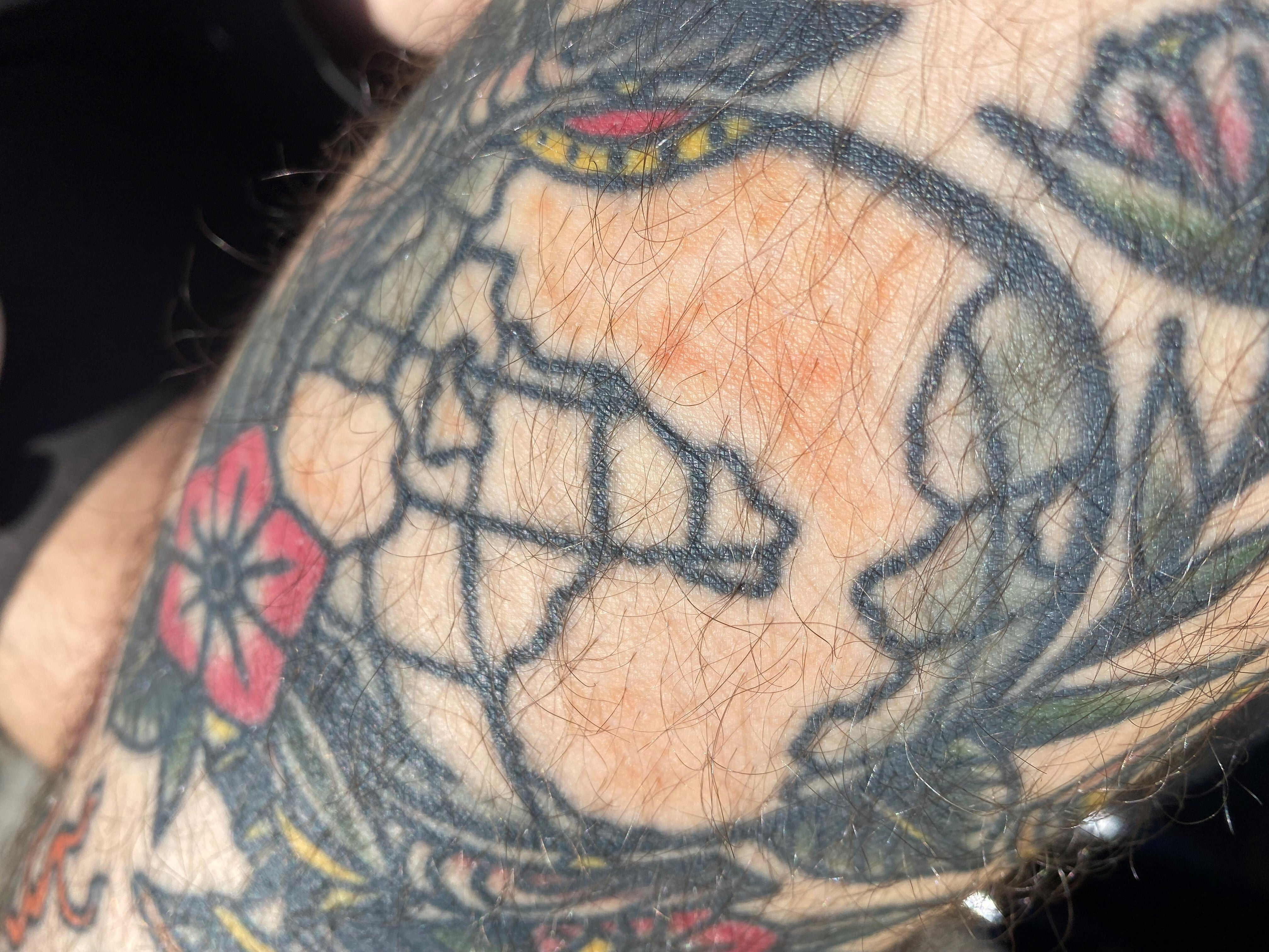 Fresh tattoo with vibrant colors