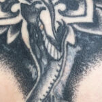 Fresh tattoo covered with Saniderm