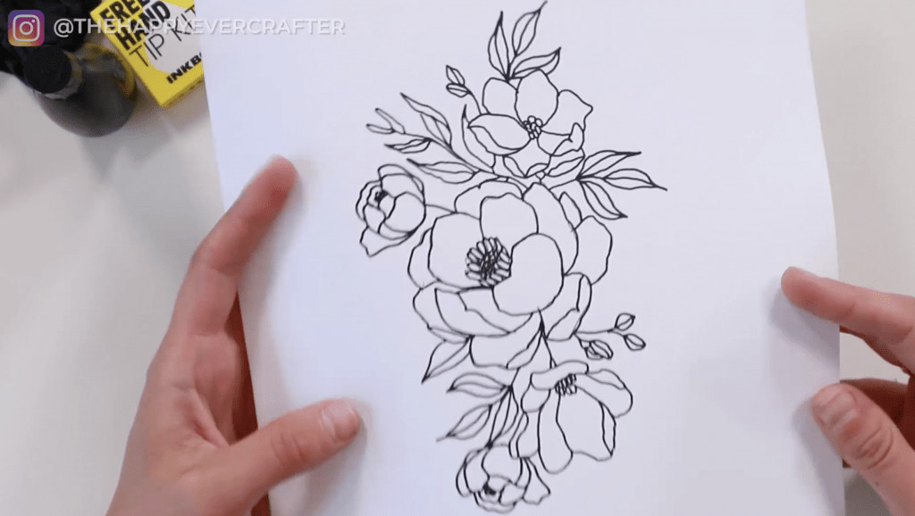 Floral Tattoo Design on iPad for Transfer