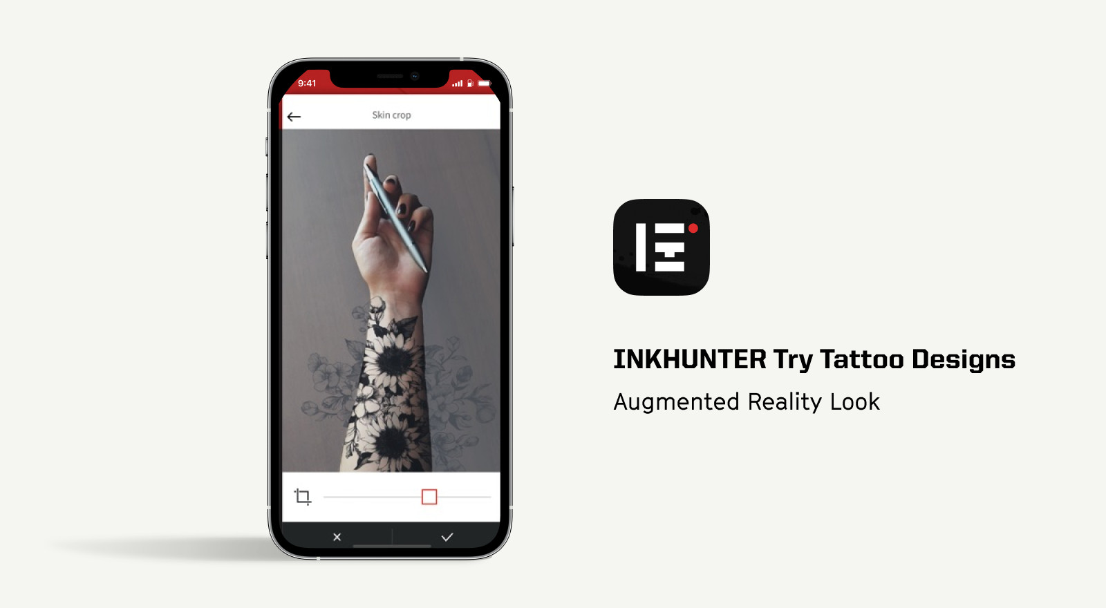 Inkhunter app AR try-on tattoos app screen