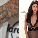 Justin Bieber adapted Selena Gomez's 2012 Elle photoshoot into an angel tattoo on his wrist while the two were dating