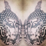 Buddha tattoo by Pepe Vicio #PepeVicio #buddhisttattoo #buddhatattoo #buddhism #buddha #enlightenment #meditation #easternreligion #dotwork #illustrative #blackandgrey