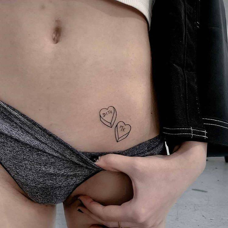Hand poked tattoo on the arm