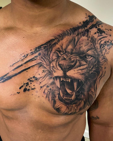 Lion Chest Tattoo