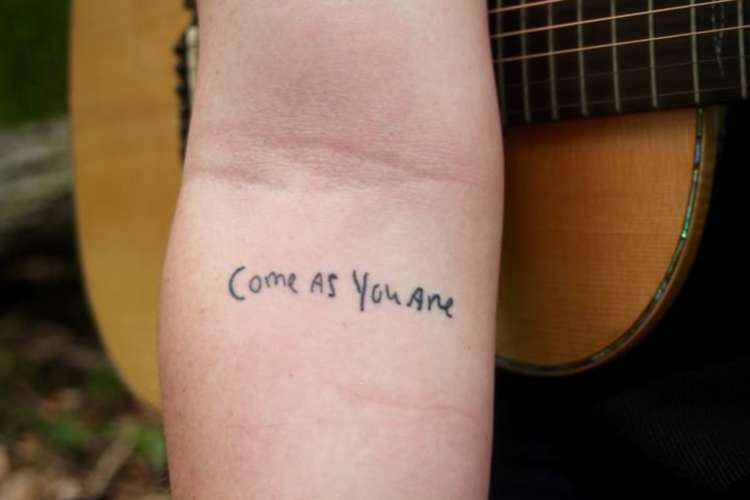 Tattoo of song lyrics