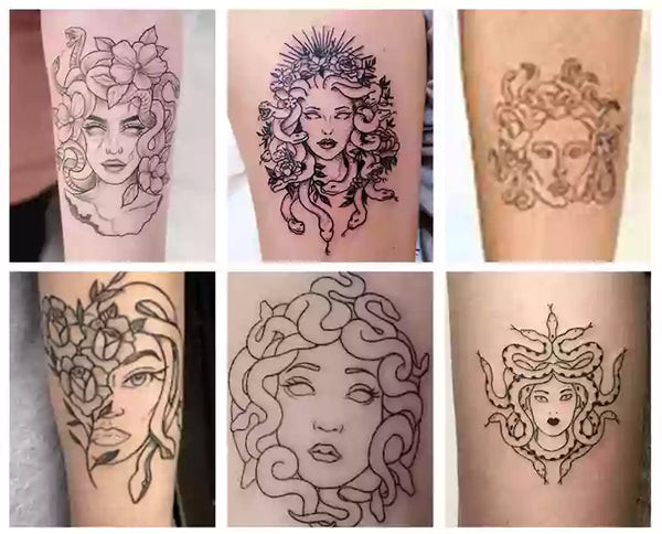 Medusa tattoo showcasing the snakes in her hair