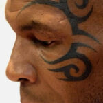 Mike Tyson's famous tribal tattoo on his face