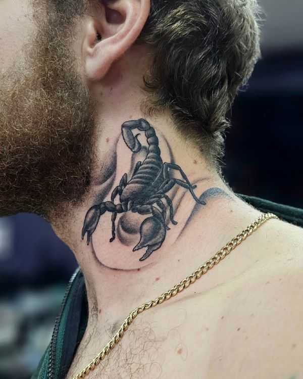 Neck Scorpion Tattoo Design | daytonahardcoretattoos