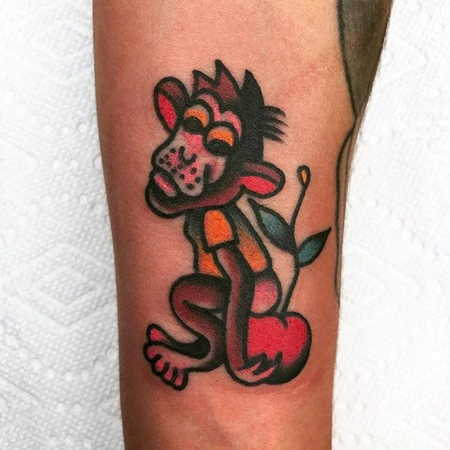 Traditional Monkey Tattoo