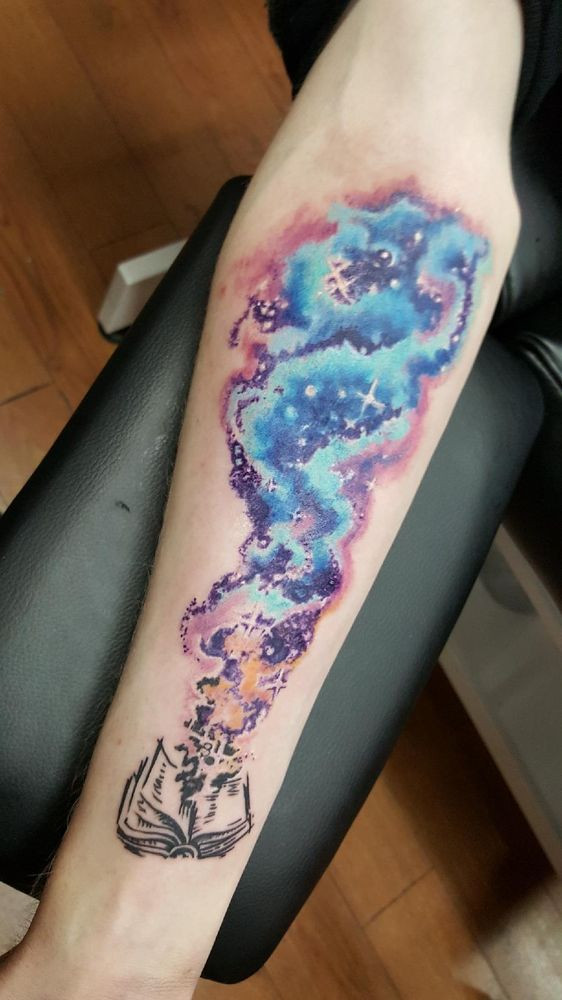 Watercolor book tattoo idea