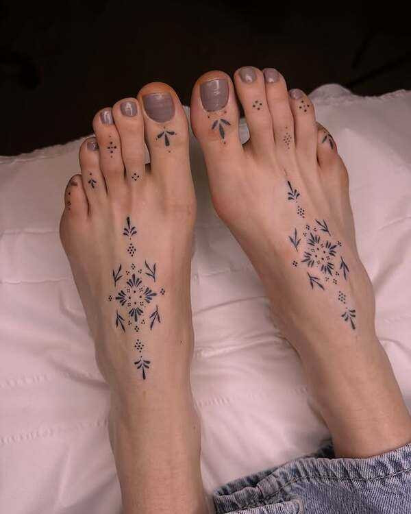 A mandala foot tattoo design