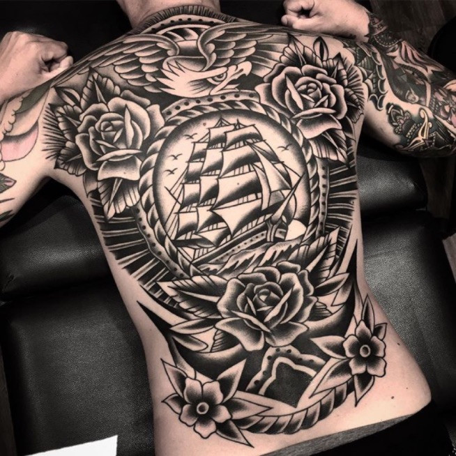 Backpiece Traditional Tattoo