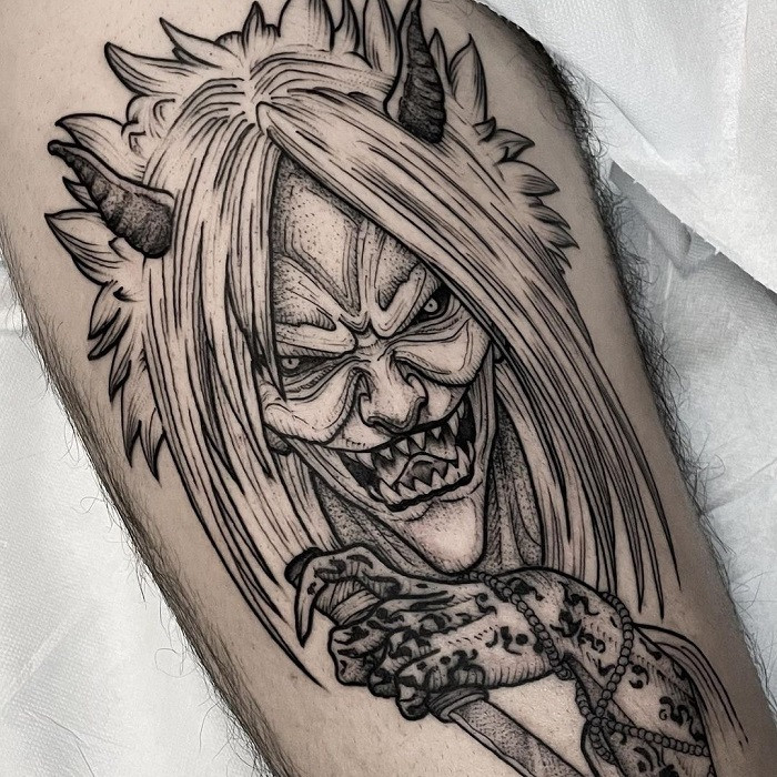 Reaper Death Seal Tattoo Design with Intricate Details