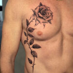 Rose Artwork on Chest