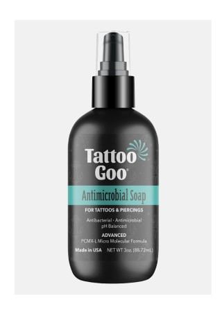 Tattoo Goo Deep Cleansing Soap is antimicrobial and pH balanced for tattoo cleaning.