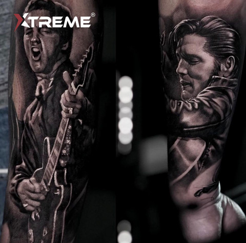 Tattoo artist using thinned ink