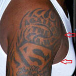Shaquille O'Neal's Superman tattoo symbolizing strength and his superhero persona