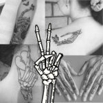 Hand tattoo fading process on knuckles, showing ink dispersal and blurring
