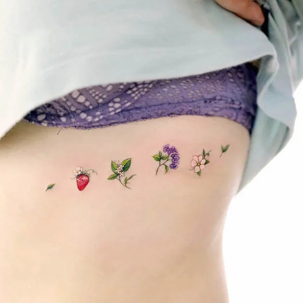 Small flower garden under the boob representing growth and family bonds.