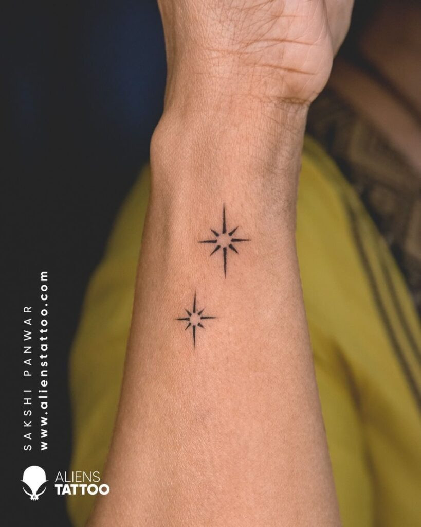 Small star tattoo on the wrist