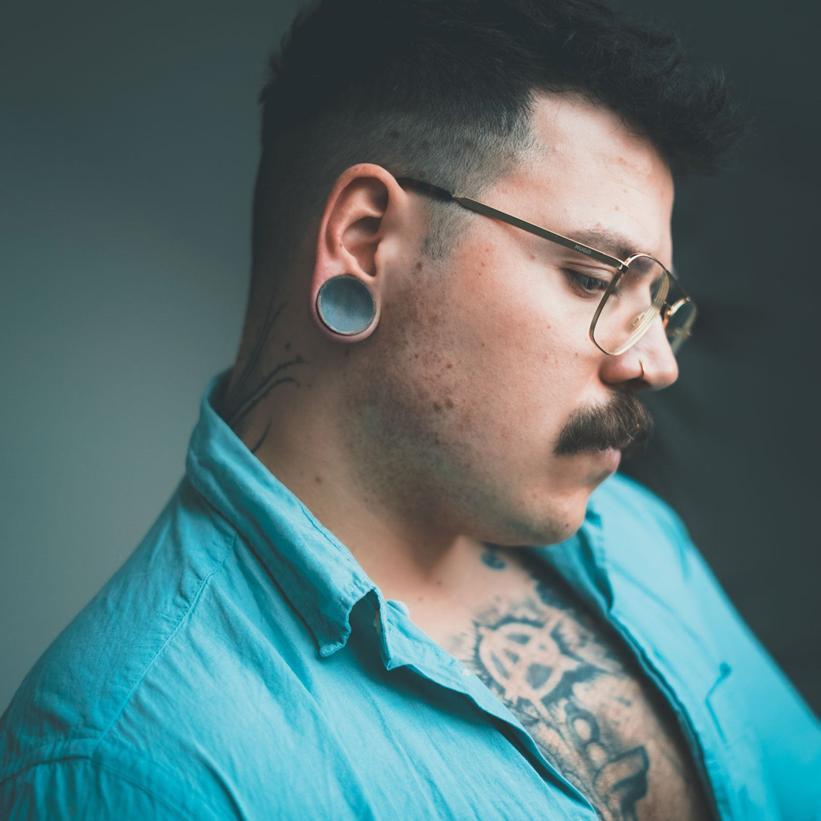 Model With Chest Tattoo