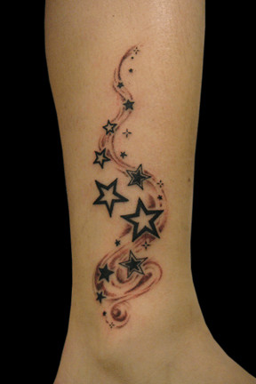 Ankle with small star tattoo
