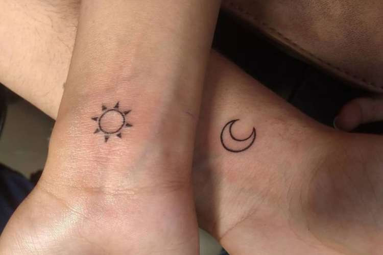 Sun and moon tattoos