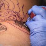 close up tattoo in progress