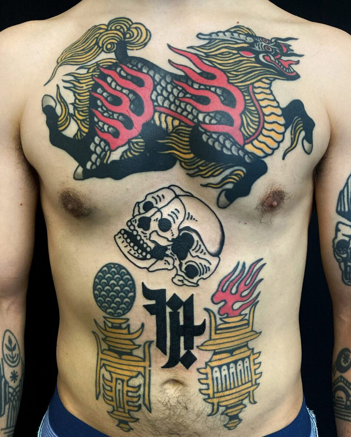 An arm featuring a vibrant tattoo