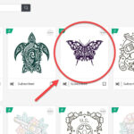 Cricut Design Space image search for temporary tattoos showcasing available design categories