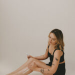 Woman with Shin Tattoo