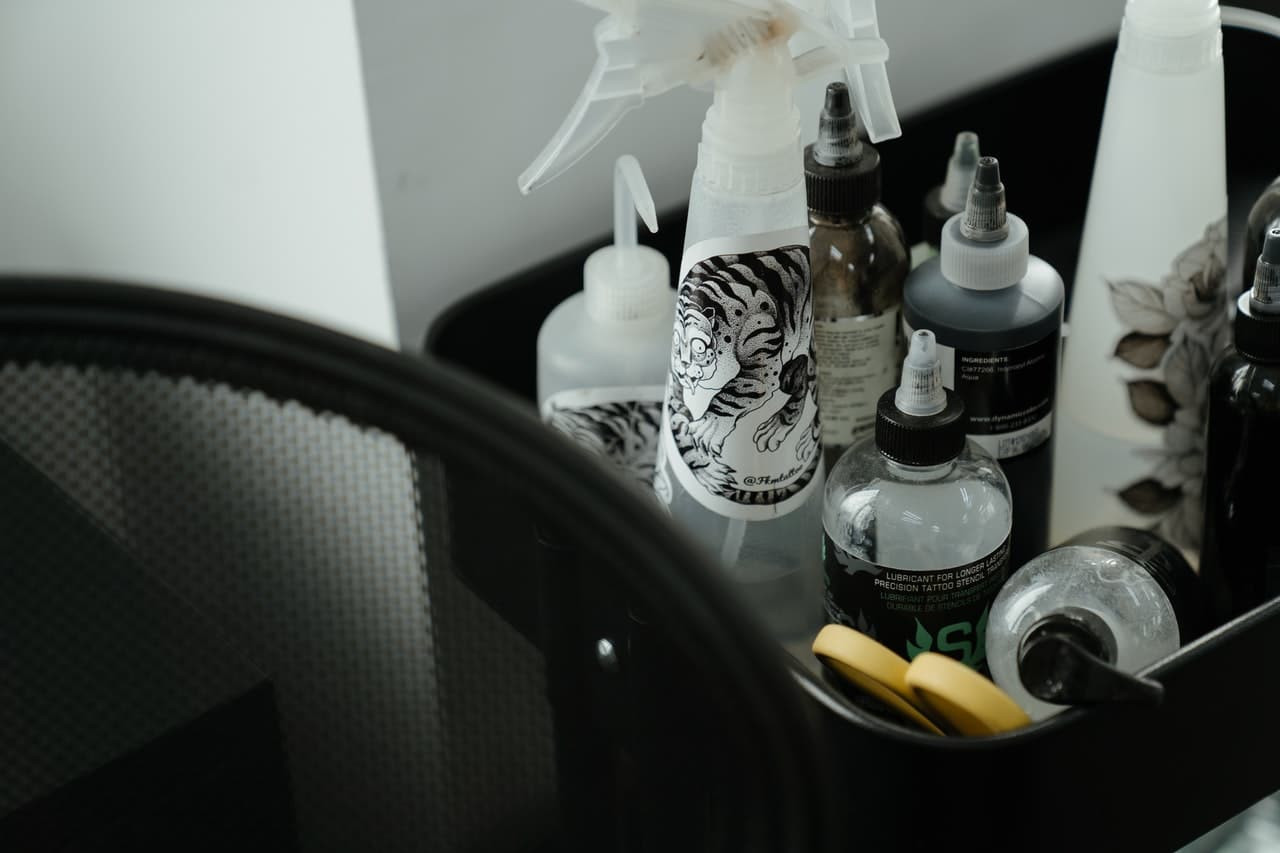 Tattoo tools laid out