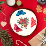 Wooden coaster and door hanger crafts with temporary tattoo designs