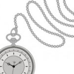 Intricate Fob Watch Tattoo with Rose