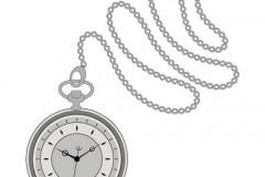 Intricate Fob Watch Tattoo with Rose
