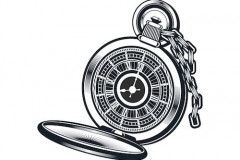 Fob Watch Tattoo on Forearm