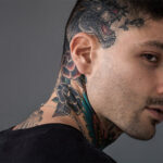 Floral Neck Tattoo