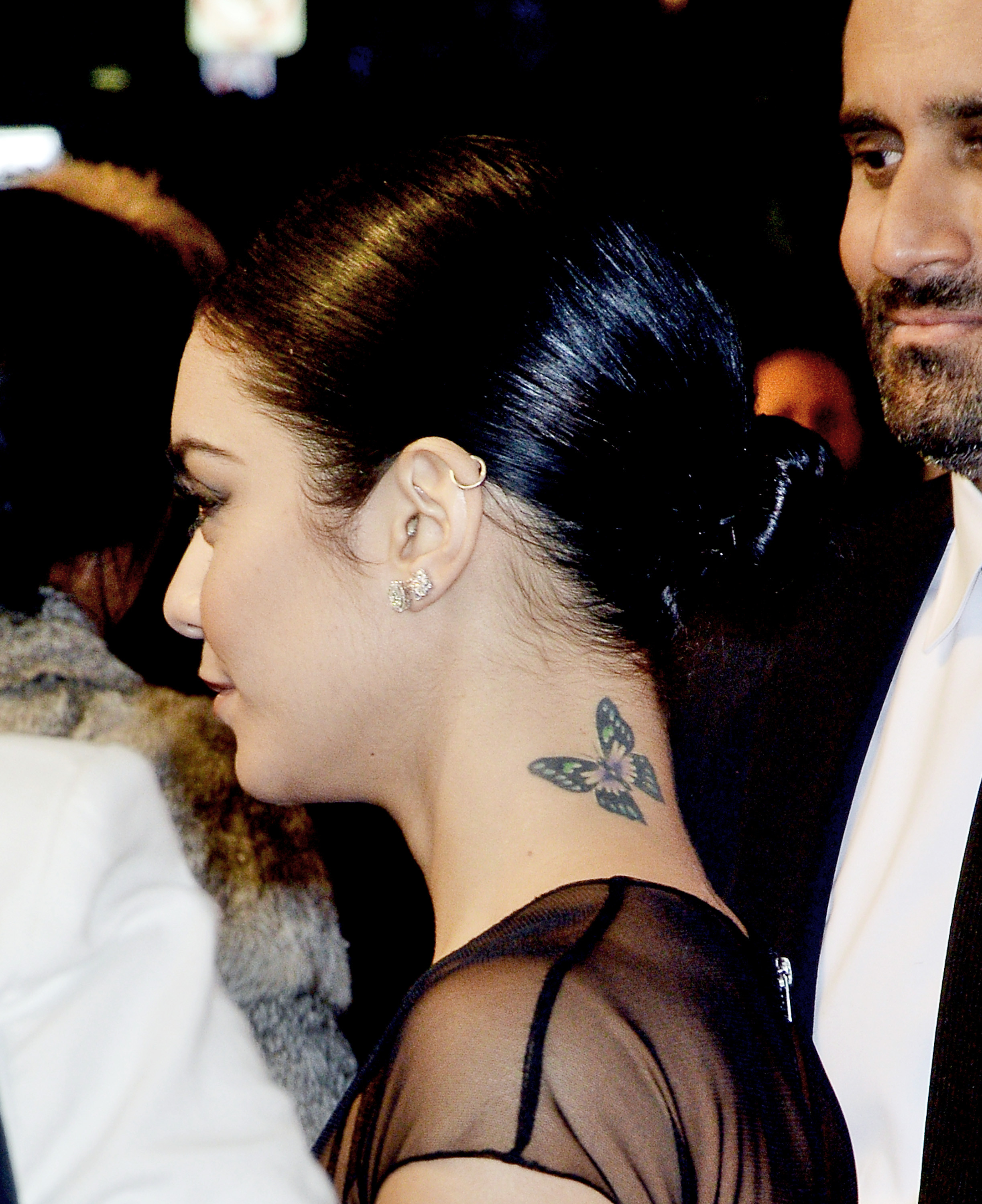 Vanessa Hudgens’ Butterfly Tattoo on Her Neck
