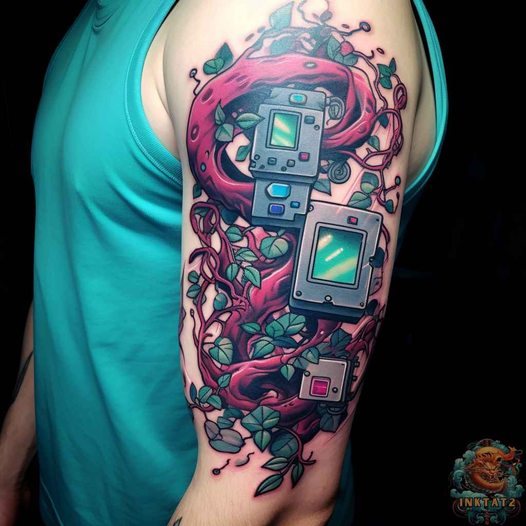 A Celtic vine tattoo with intricate knotwork