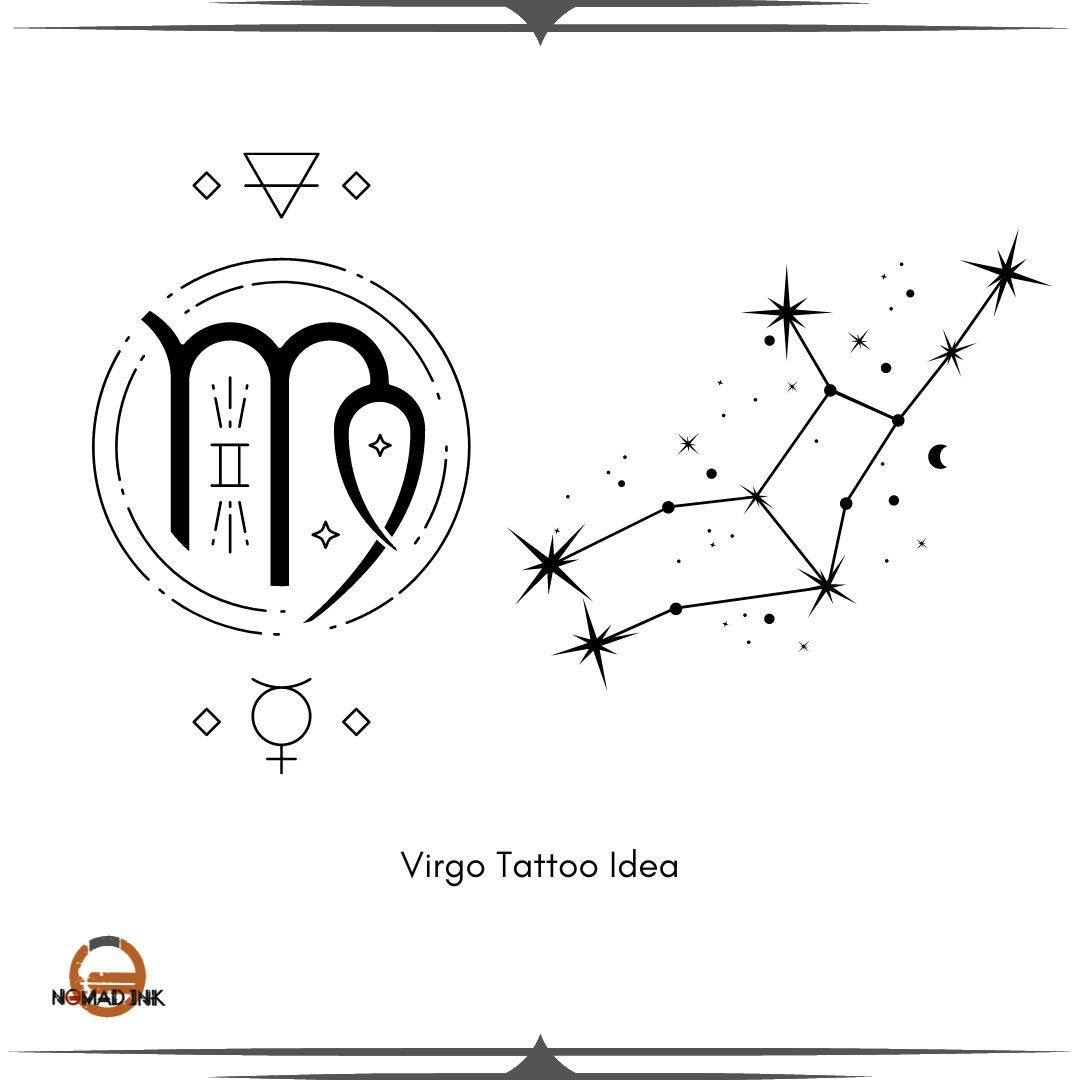 The Virgo zodiac glyph symbolizing analytical minds and the pursuit of perfection