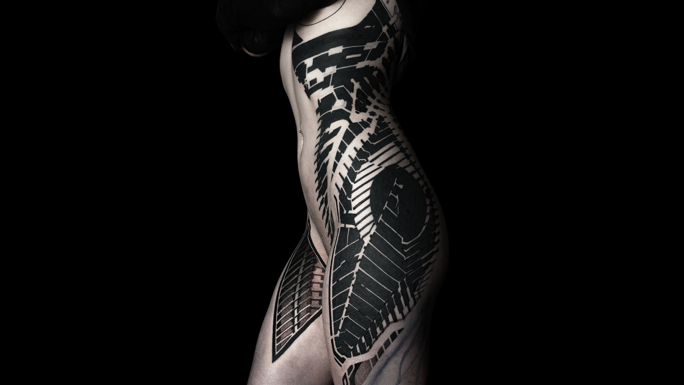 Cyberfluidics bodysuit by Brad Wooten.