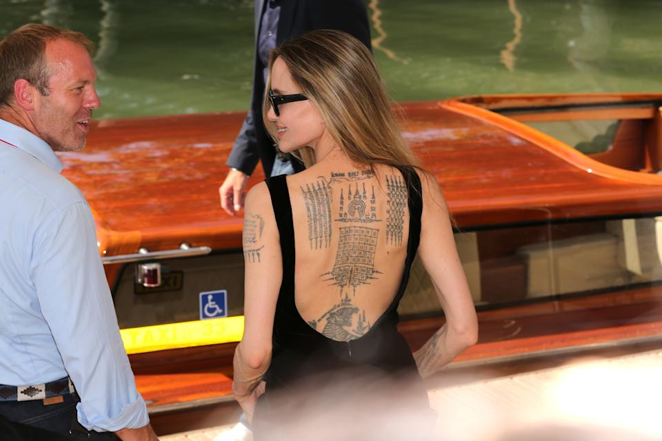 Angelina Jolie's Yant Phutson Sak Yant and Yant ViHan Pha Chad Sada Tattoos