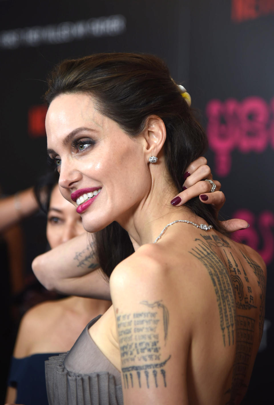 Angelina Jolie's Geographical Coordinates Tattoo