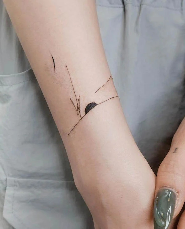 Abstract sunrise tattoo design by @tattooist_today_do