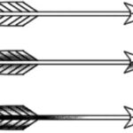 Line-drawn arrow tattoo