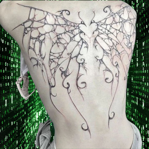 Cybersigilism Tattoo with Wing Design