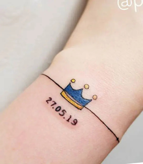 Special birth date bracelet tattoo for mothers by @paintedsister