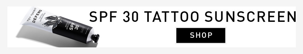 Hand tattoo aftercare featuring Mad Rabbit SPF 30 sunscreen